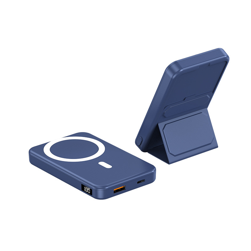 Magnetic Suction Wireless Charging Treasure Large Capacity Folding Bracket Mobile Power Supply - Image 11