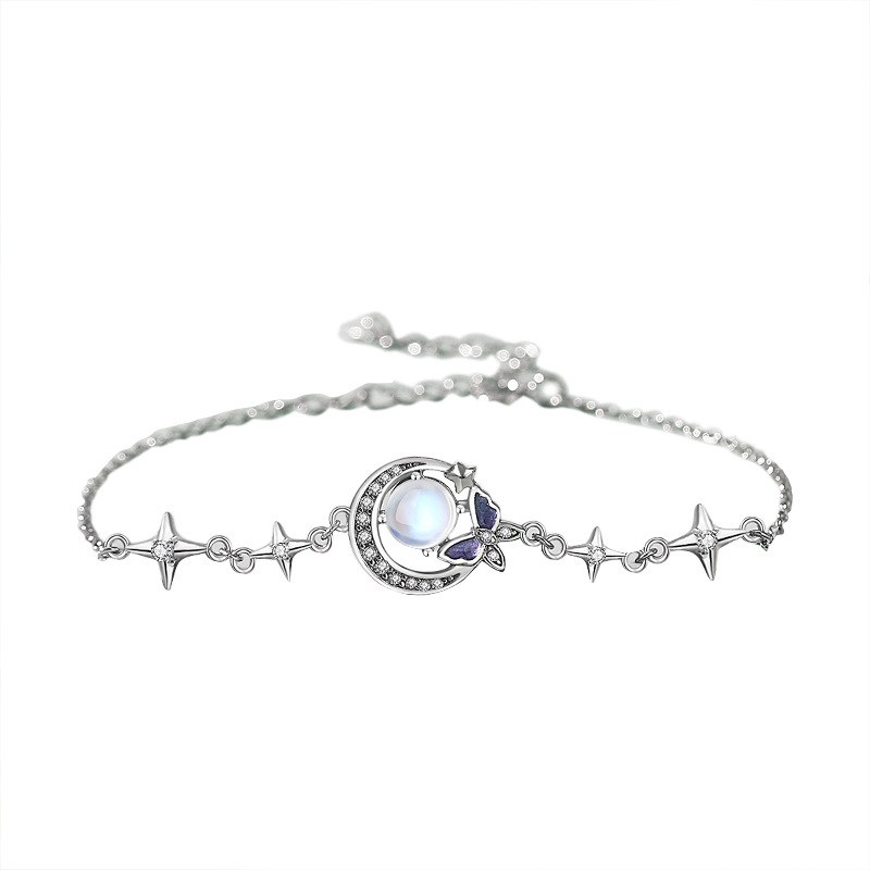 Title 5, Moonstone Bracelet Micro Inlay Net Red Star But...