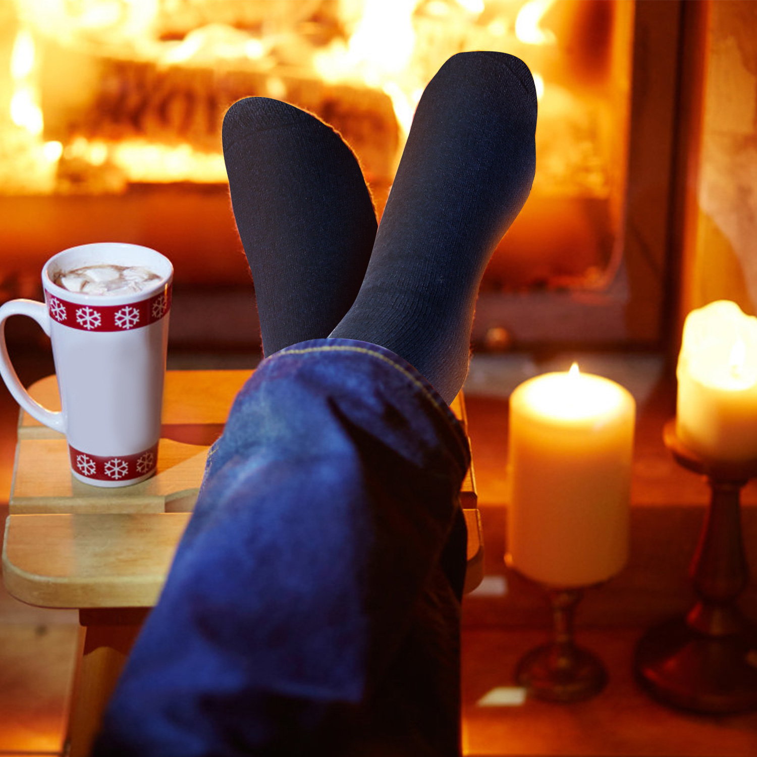 3 Color Options -- 3 Pairs Men Warm Wool Socks Soft Cozy Winter Thermal Socks For Men Thick Heat-Trapping Moisture Wicking Socks Indoor Outdoor — foto 12