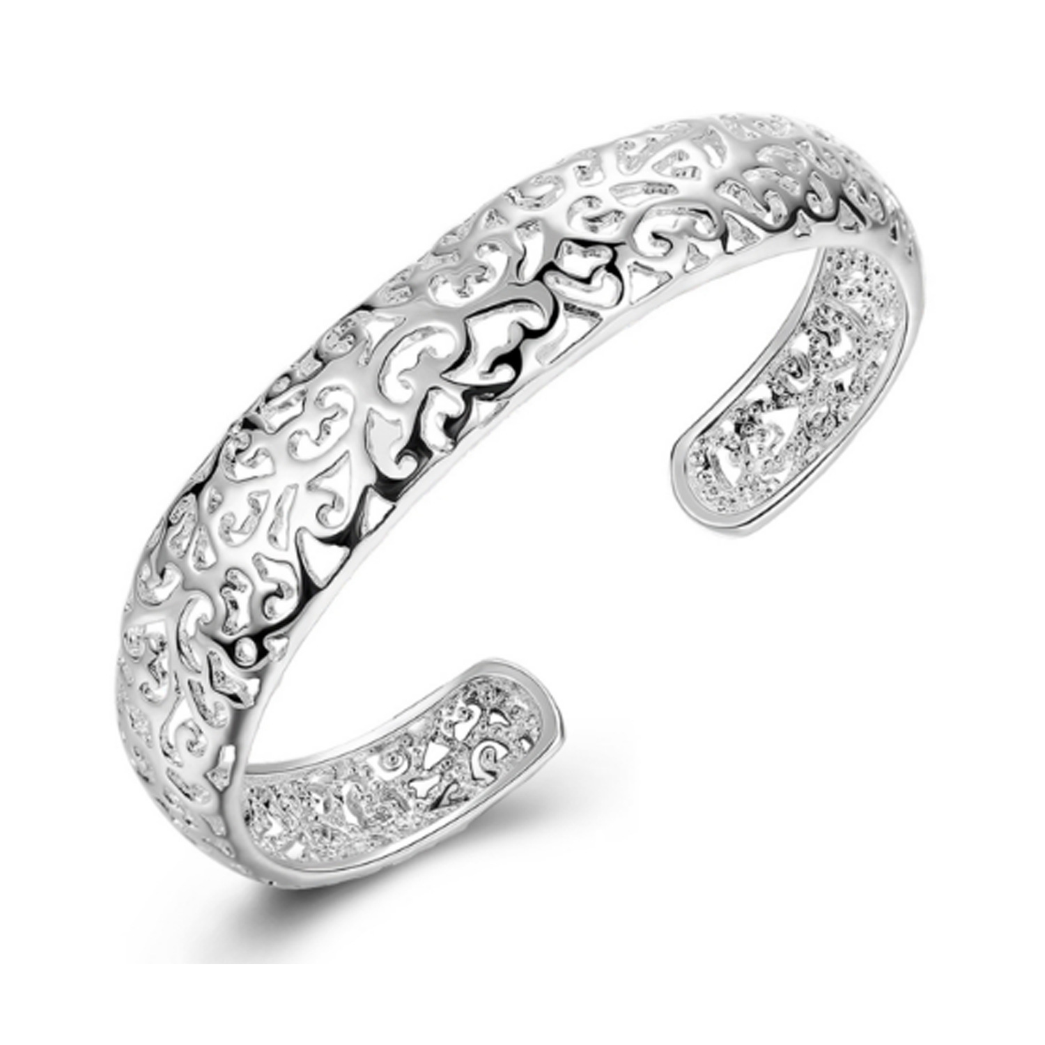 Wind-plated Silver  Small Edge Cutout Bracelet