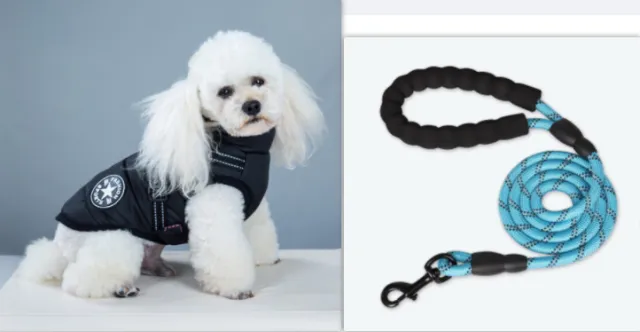 Waterproof Dog Clothes Winter Dog Coat With Harness Warm Pet Clothing Big Dog Jacket Chihuahua Labrador Coat Costume Black - Shop at LoveMi