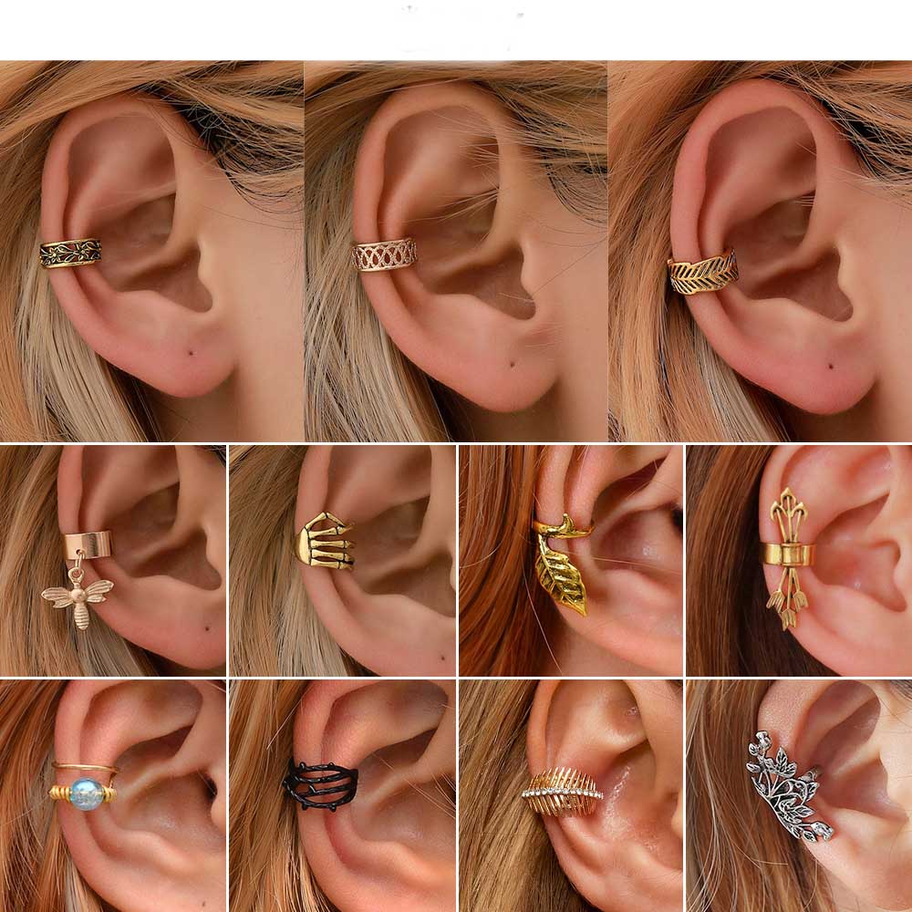 Simple Retro Copper Shaped Ear Clips