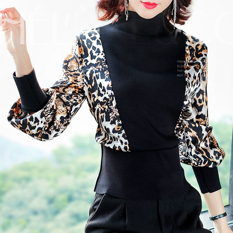 Title 3, Women Leopard Shirt Western Style Base Fashion