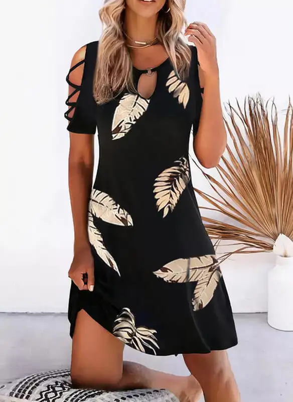 Women's Printed Short-sleeved Dress