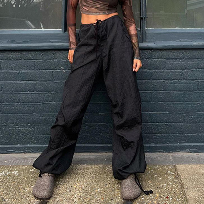 Solid Color Elastic Banding Loose Casual Pants