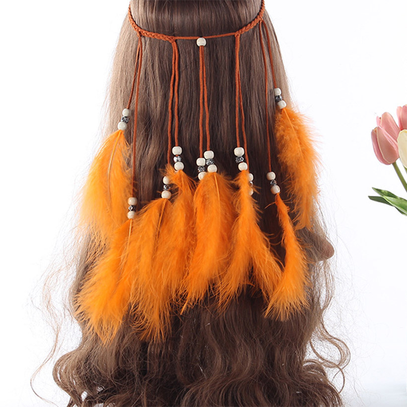 Title 1, Bohemian peacock feather hair band