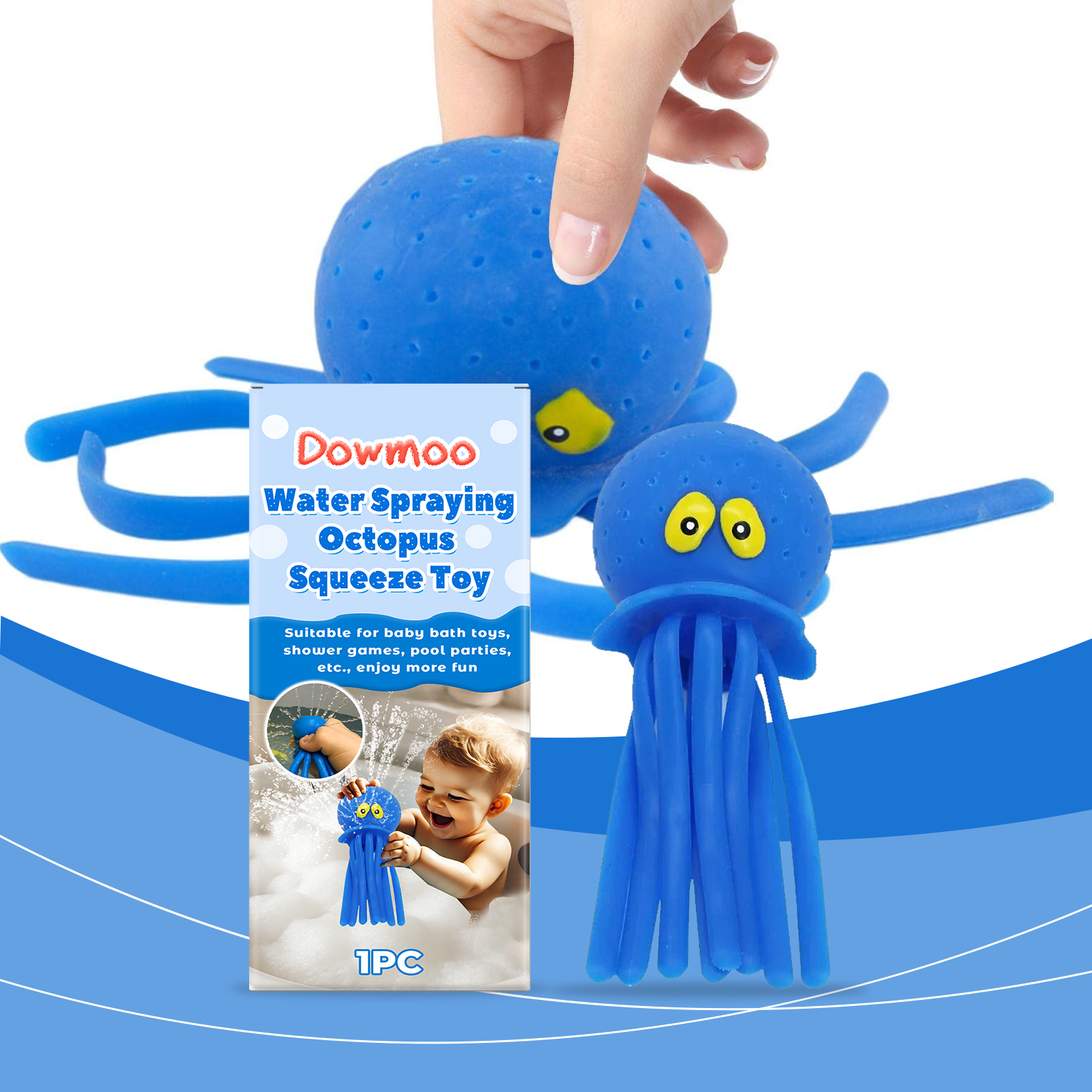 Water Spraying Octopus Squeeze Bath Toy, Kids Squirt Water Toy For Bathtub Pool Beach Outdoor Water Play 8