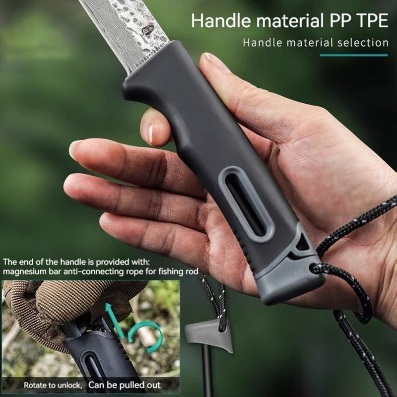 Survival Master Damascus Steel Tactics Straight Knife