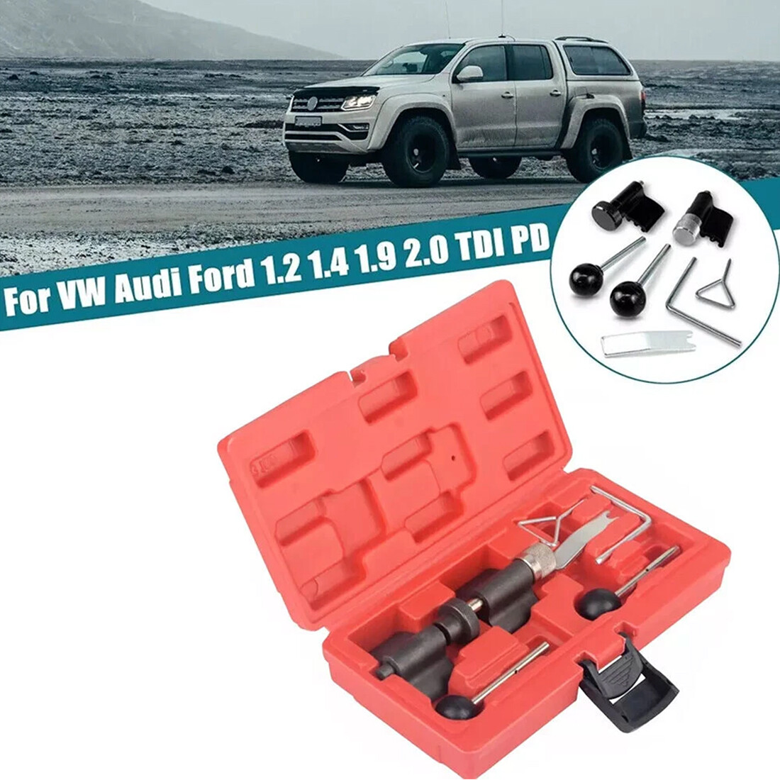 Crank Cam Timing Belt Tool Kit For VW 1.2 1.4 1.9 2.0 TDi  Engine UK