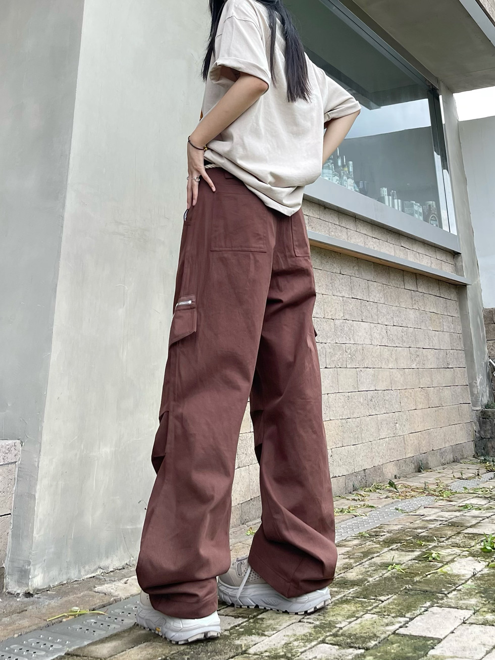 Title 4, Guochao Large Pocket Retro Casual Zipper Pants