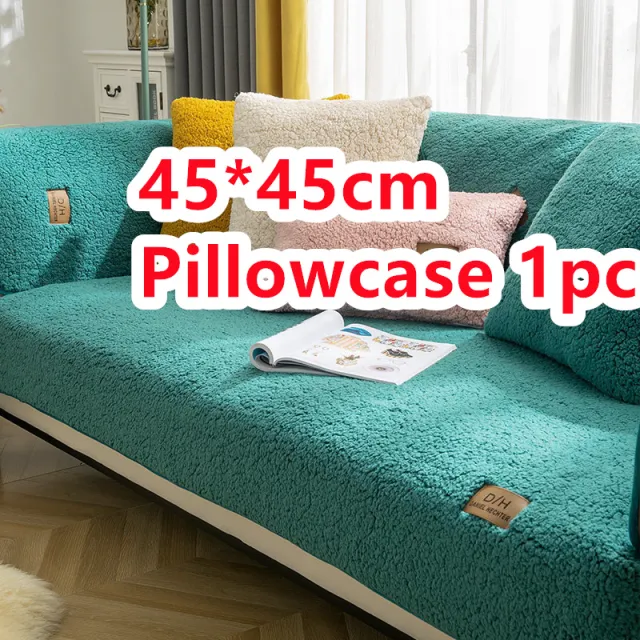 Thick Plush Non slip Nordic Simple Lamb Velvet Sofa Cushion Green - Shop at LoveMi