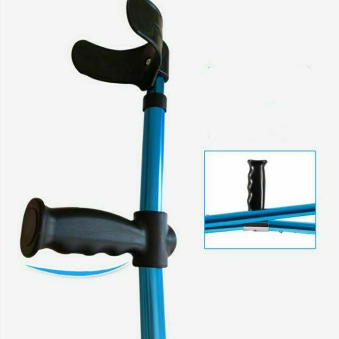 1X Height Adults Foldable Heavy Duty Walking Forearm Crutch Stick Aluminum Alloy — image 4