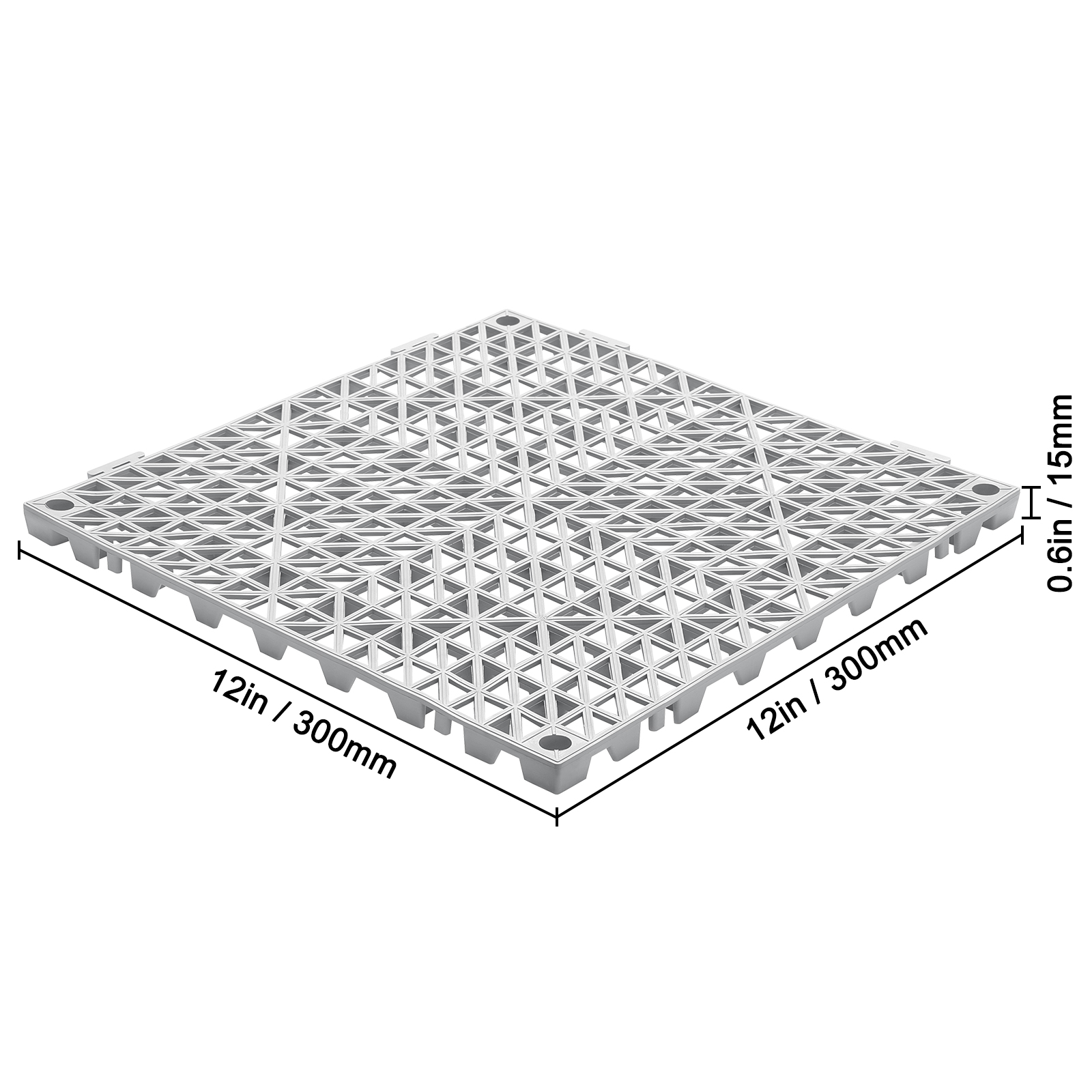VEVOR Interlocking Tile 50PCS Gray, Drainage Tiles Splicing, Soft PVC Interlocking Drainage Floor Tiles… image 7