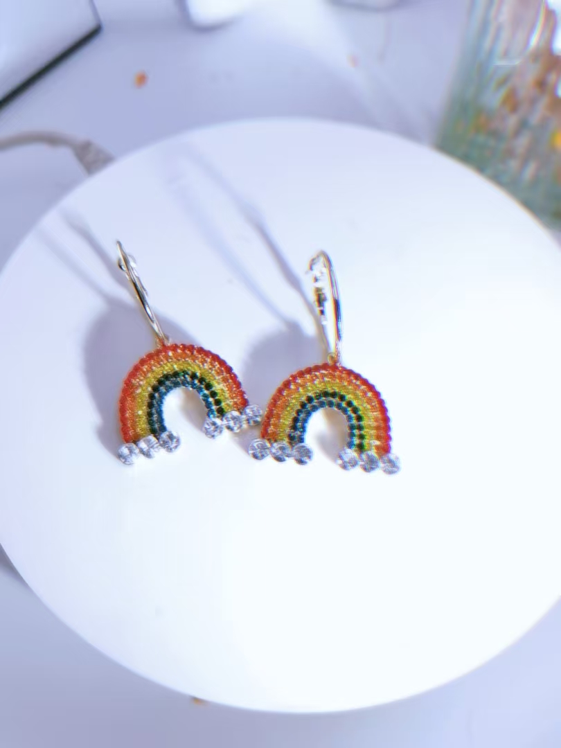 Rainbow Diamond Earrings - Jewelry & Watches