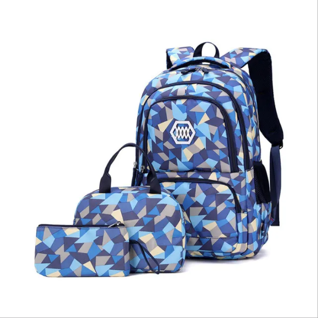 Three piece Student School Bag Kindergarten Cartoon School Bag Blue - Shop at LoveMi