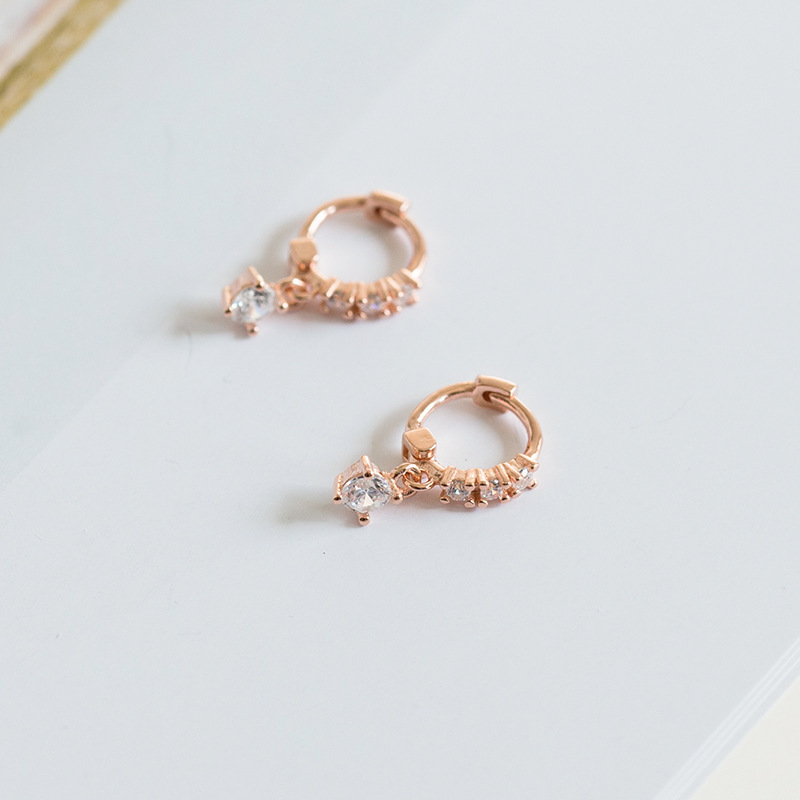 Fashion Diamond Ring Earrings Temperament Diamond Earrings