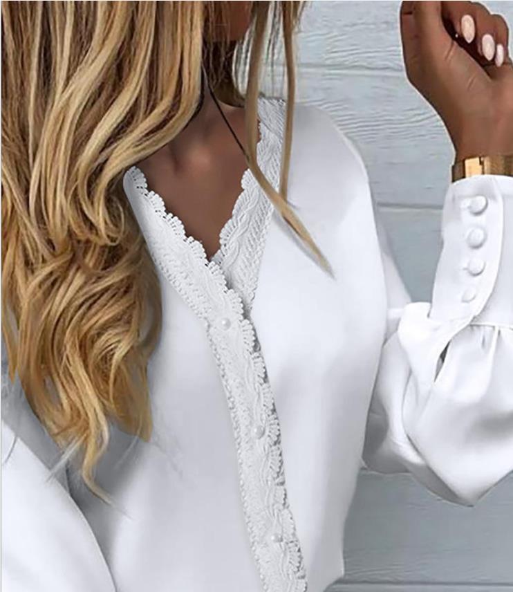 Women's Lace Panel Balloon Sleeve Shirt