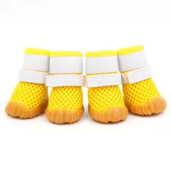 Pet Dog Breathable Sports Mesh Shoes - Yellow - View 1
