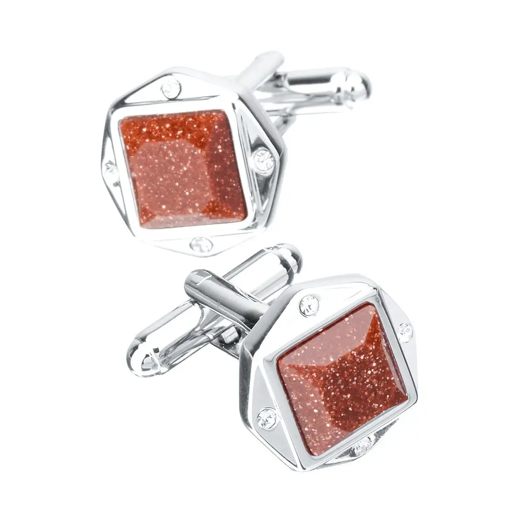 Lucky Blue Sandstone Crystal Cufflinks Men's Light