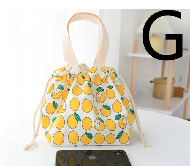 Canvas Handbag Women's Lunch Box Lunch Box Drawstring Cloth Handbag G - Shop at LoveMi