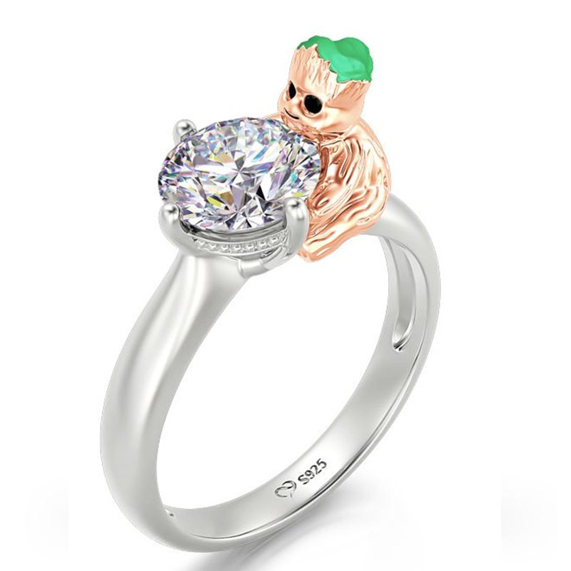 Title 2, Bague en bambou avec zircon et panda. Un bijou ...