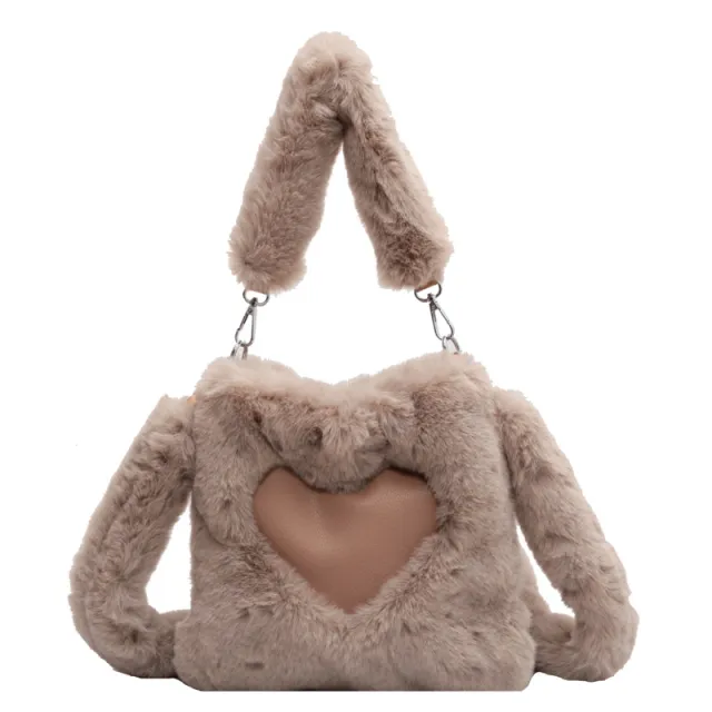 Love Handbags Winter Plush Shoulder Bags For Women Khaki - Shop at LoveMi