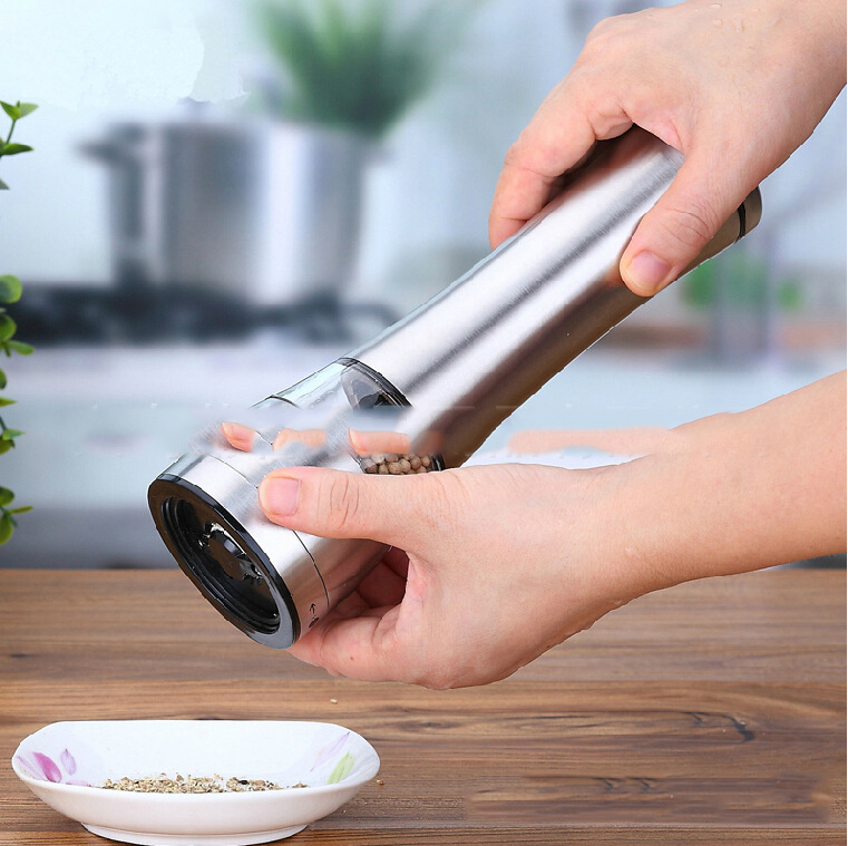 Title 4, New Upgraded Stainless Steel Pepper Mill and Sa...