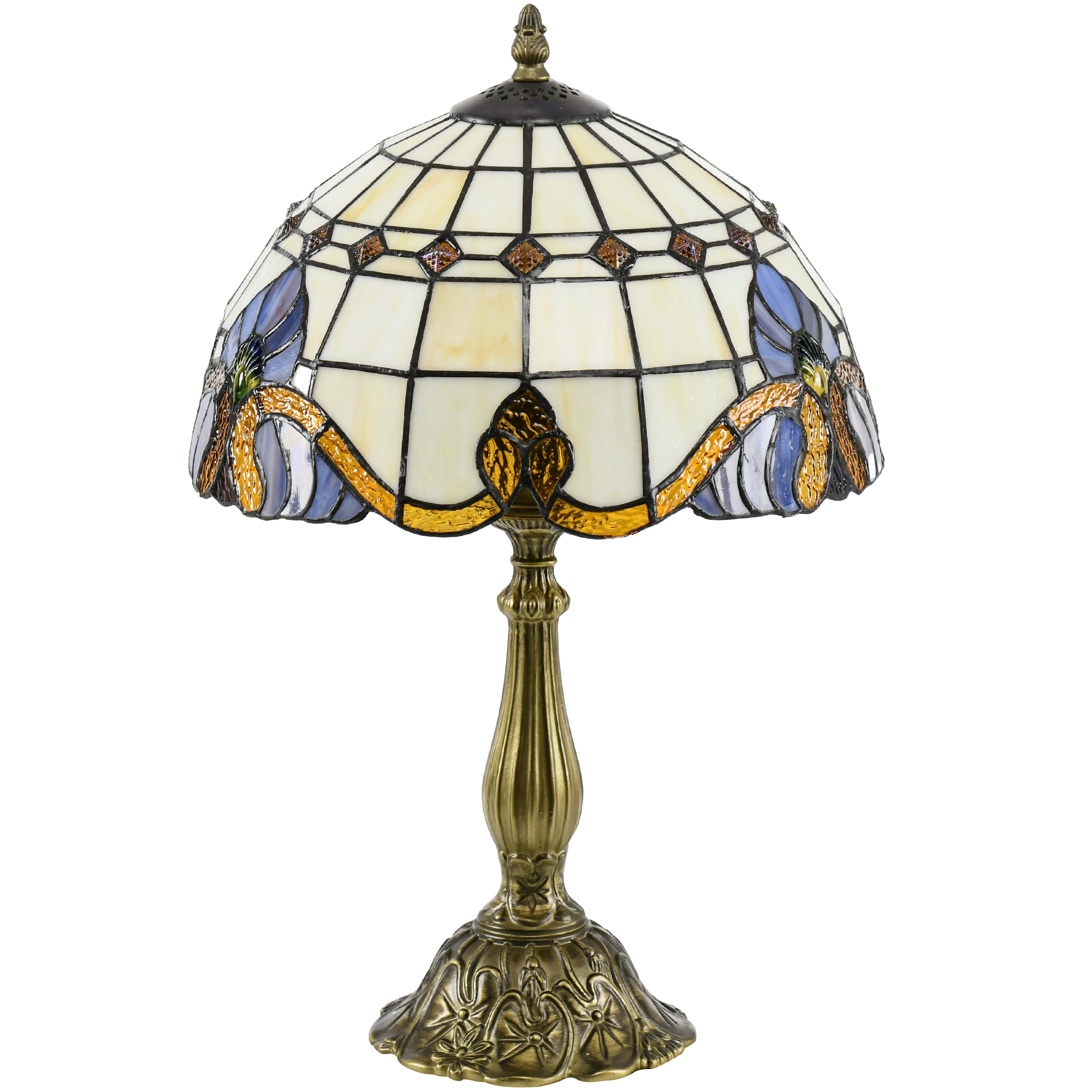 Colored Glass Desk Lamp, Handmade Retro Bedside Suitable For Bedrooms, Living — image 10