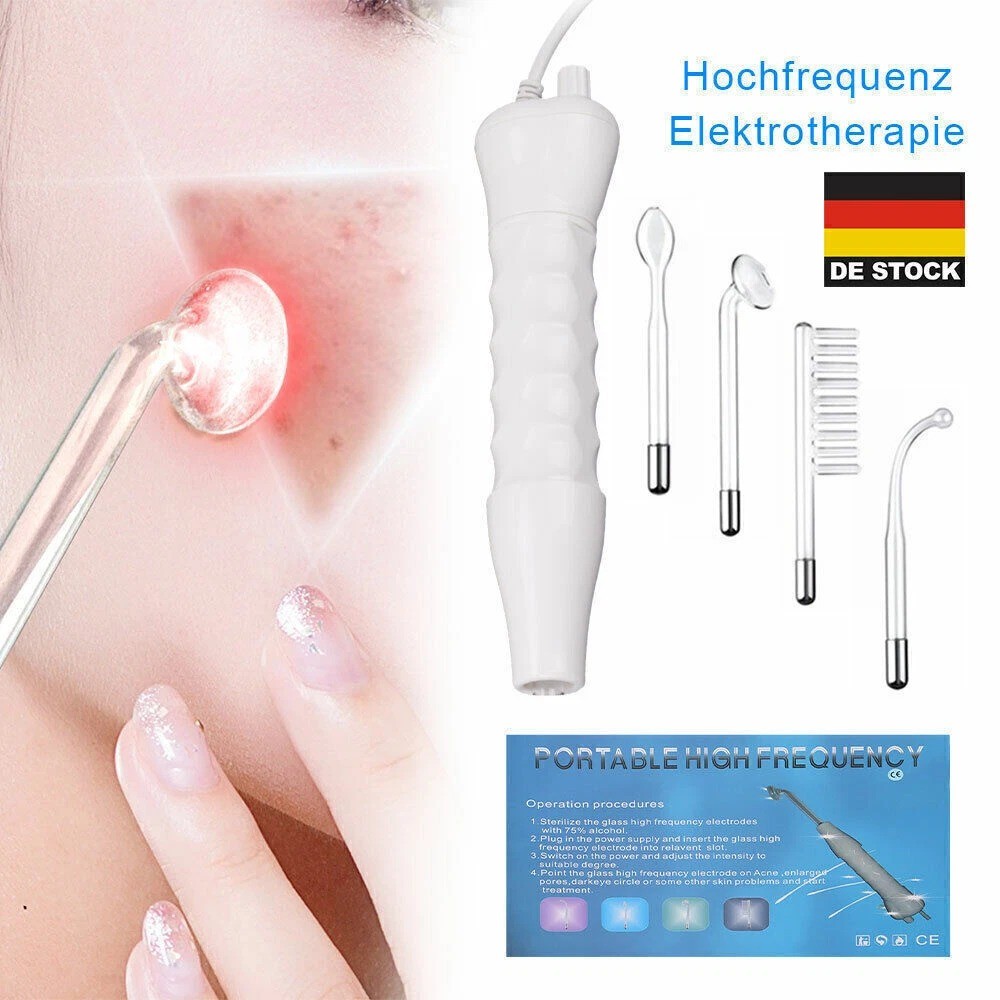Portable High Frequency Electrotherapy Skin Therapy Wand Machine Acnes Remove