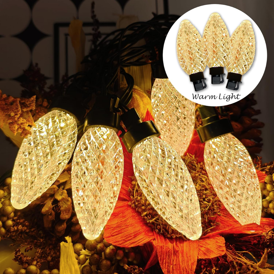 20 LED 41 FT Christmas String Lights Oversize Pinecone For Xmas Decor Christmas Lights Twinkle String Lights Plug In 11 Modes Timer Memory 5