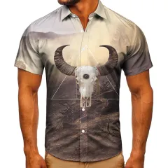 Short-sleeved Shirt Animal 3D Digital Printing Shirt Men's Top Shirt - Tta2106Cs-4Xl - View 1