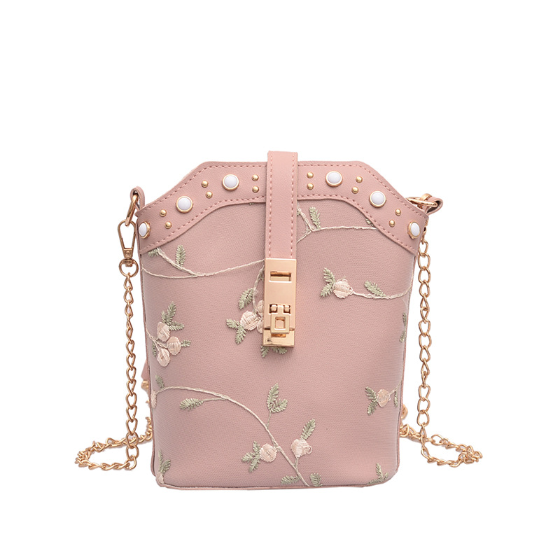 Title 2, Lace embroidery chain bucket bag. Carry your es...