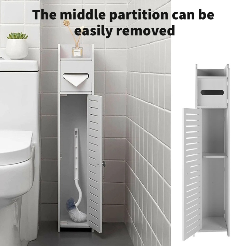 Bathroom Cabinets Tall Slim Storage Waterproof Toilet Cupboard — image 3