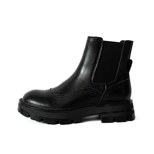Short Boots Smoke Boots Women's Elastic Sleeve Foot Women's Martin Boots British Style Women's Boots Black - Shop at LoveMi