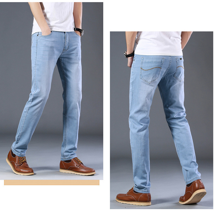 Title 3, Mens Comfortable Elastic Straight Fit Jeans. E...