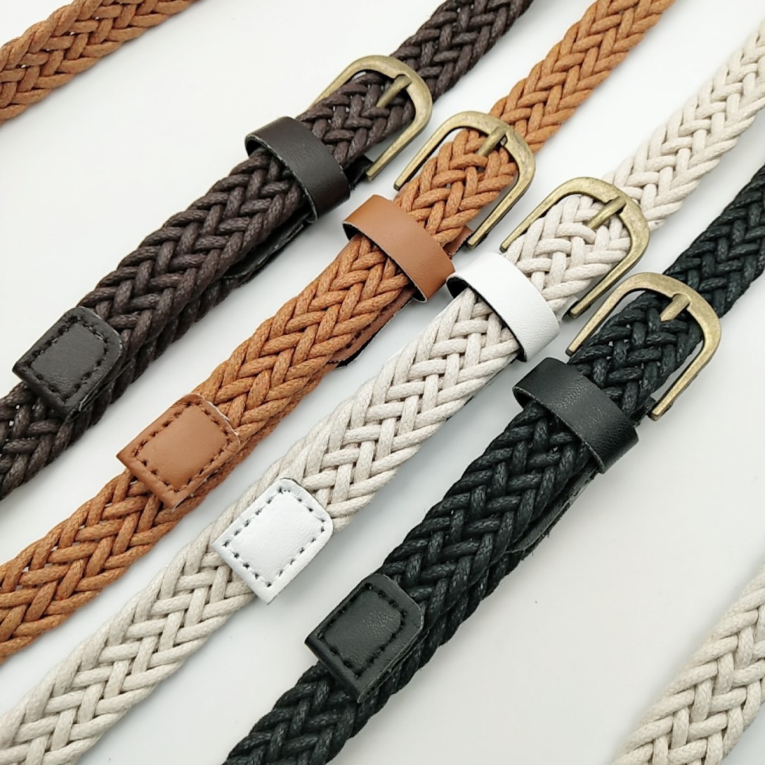 Title 6, Vintage Style Alloy Pin Buckle Wax Rope Braided...