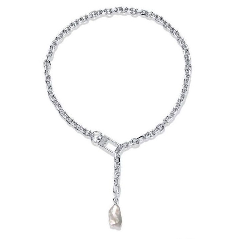 Baroque Pearl New French Temperament Long Simple Retro Necklace