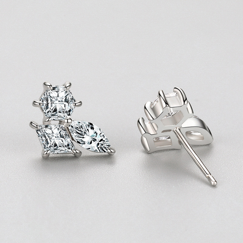 Women's Fashion All Match White Gold Plated Earrings