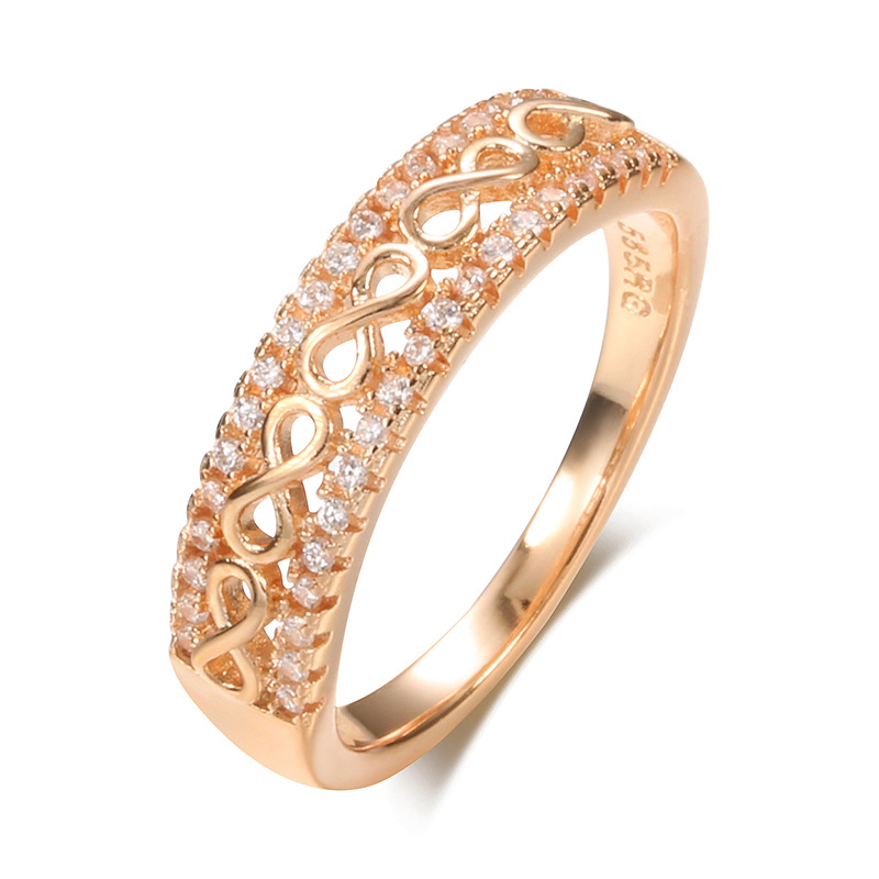 European And American Fashion Micro-set Zircon Ring Hollow