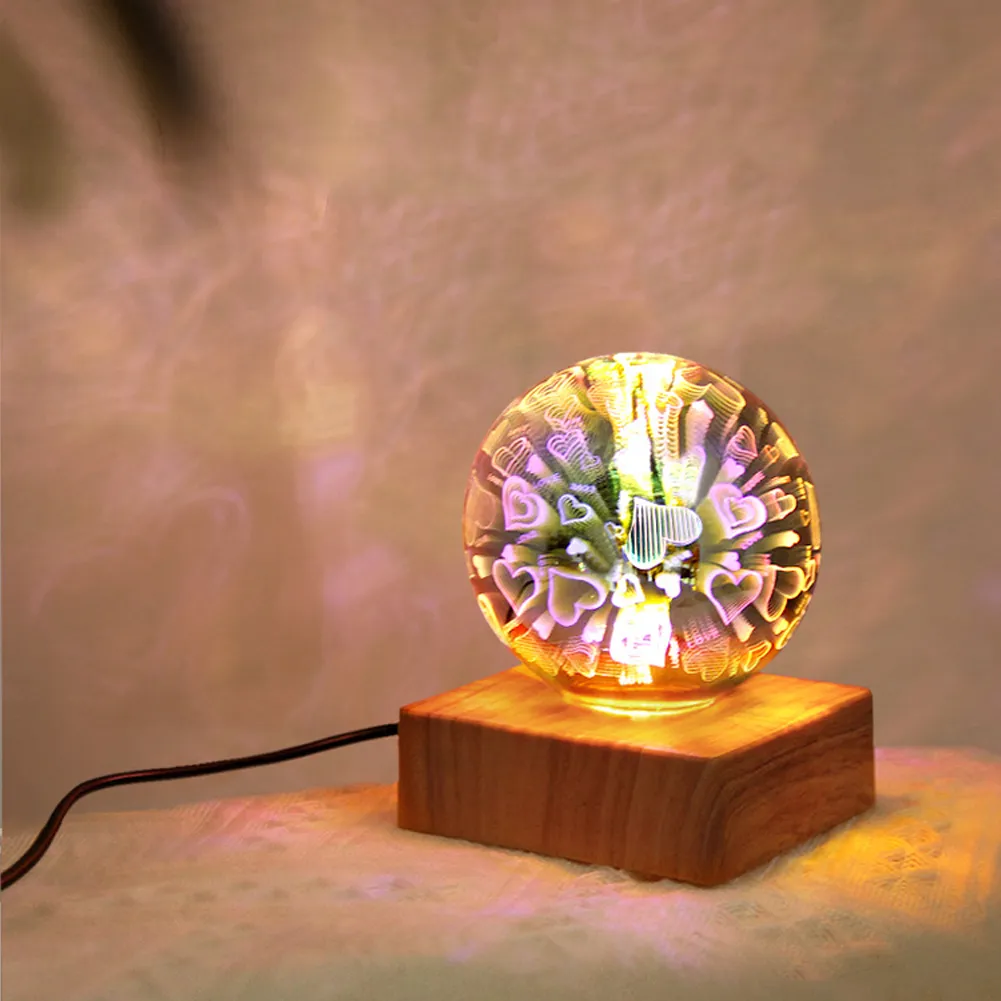 USB 3D Firework Crystals Ball Night Light Plug In Romantic Star LED Night Light Christmas Lights Christmas Home Decorations – image 7