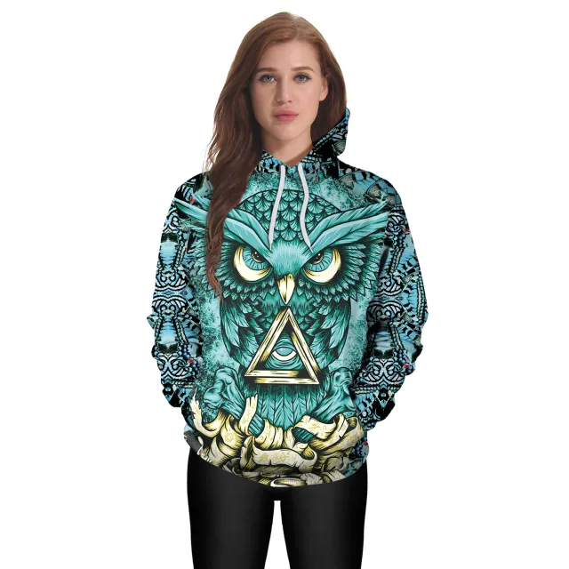 Loose Personality 3d Digital Printing Hooded Sweatshirt Photo Color - Shop at LoveMi