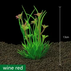 Fish Tank Decoration Simulation Water Plant Aquarium Landscaping Plastic - Wine Red - View 1