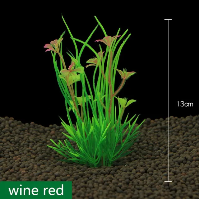 Fish Tank Decoration Simulation Water Plant Aquarium Landscaping Plastic Wine Red - Shop at LoveMi