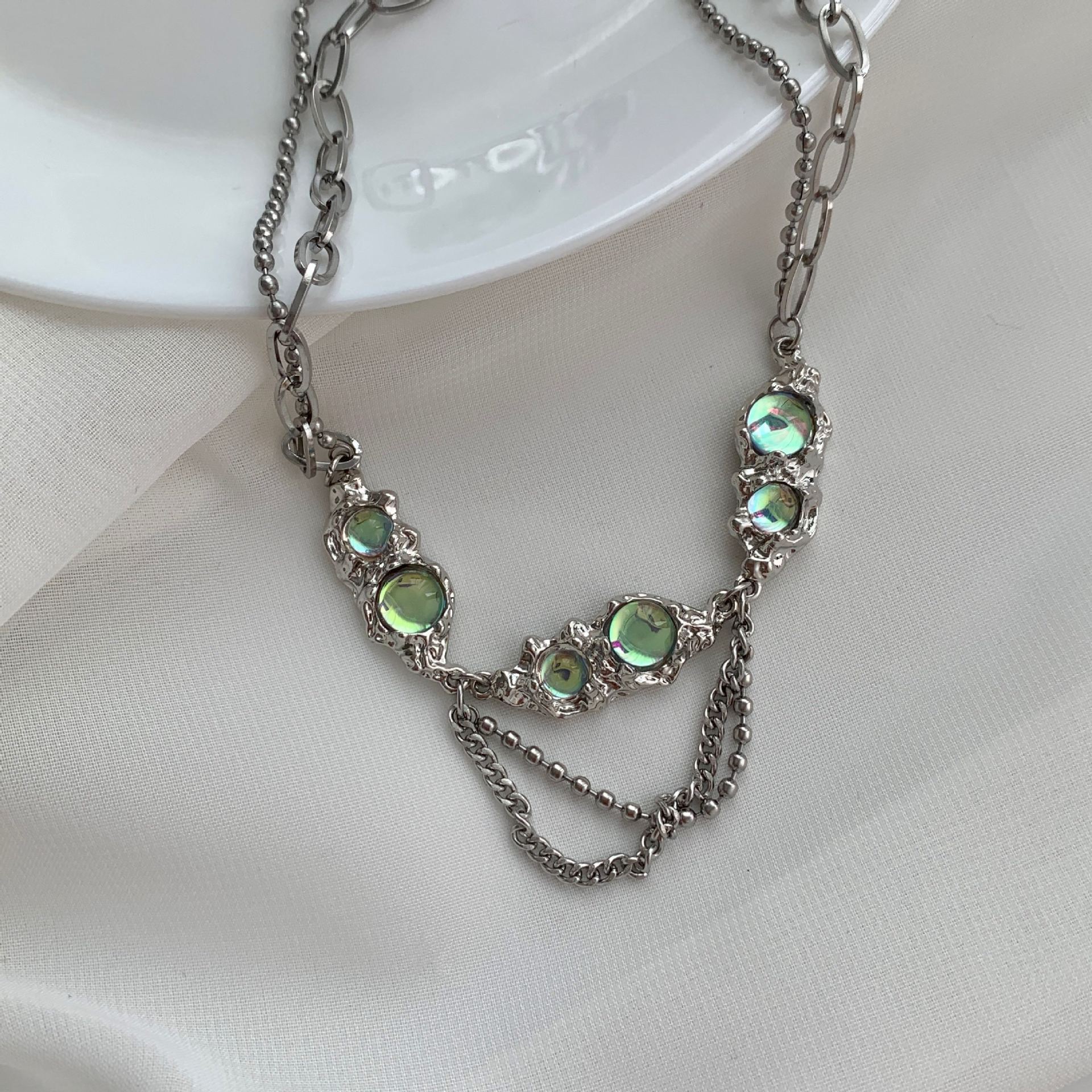 Multilayer Necklace Women's Hip Hop Style Laptop Collar Chain