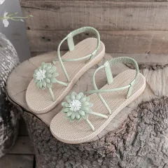 Sandals Women's Flat Shoes New Summer - Green - View 1