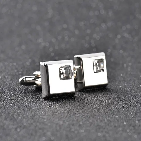 Fashionable Men's French Shirt with Personalised Diamond Cufflinks