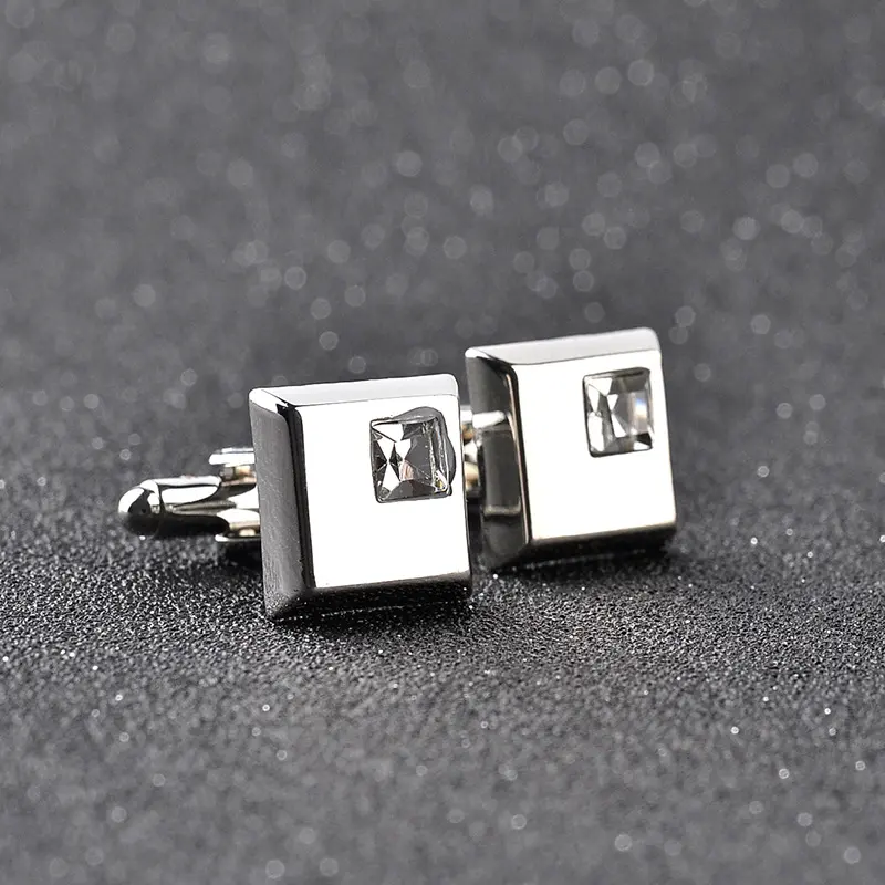 Fashionable Men's French Shirt with Personalised Diamond Cufflinks