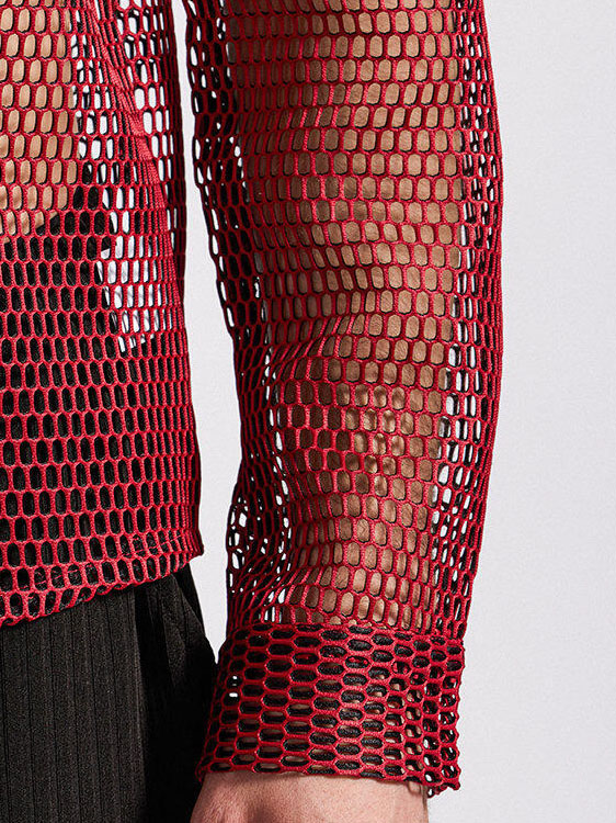 Men's Openwork Long-sleeved Shirt