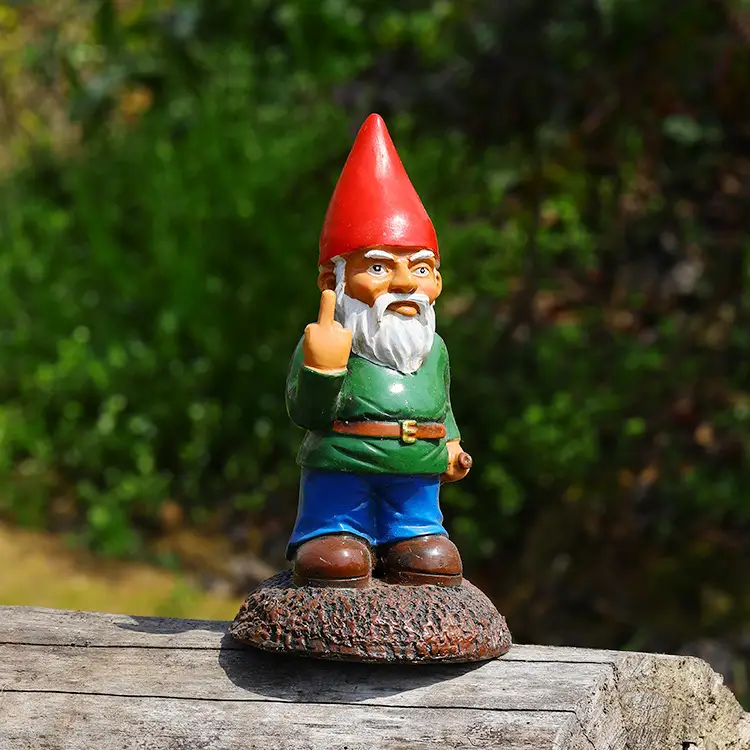 Garden Cartoon Statue Christmas Old Man Resin Craft Ornament