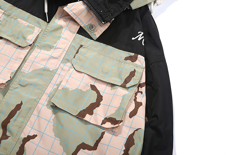 Multi-pocket Camouflage Patchwork Casual Plaid Jacket